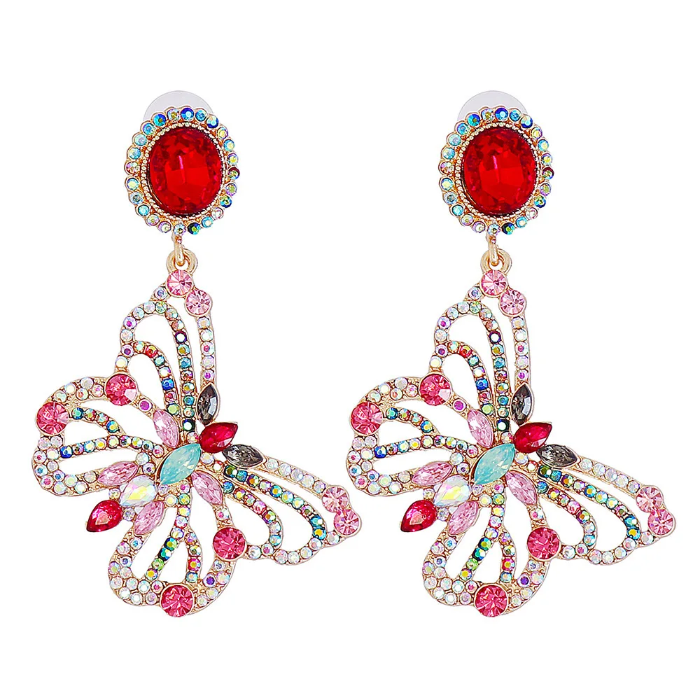 

2022 Hot Sale Hollow Set Zircon EARRING FOR WOMAN Retro Wrong Butterfly Earrings Fashion Pendant Jewelry HD059