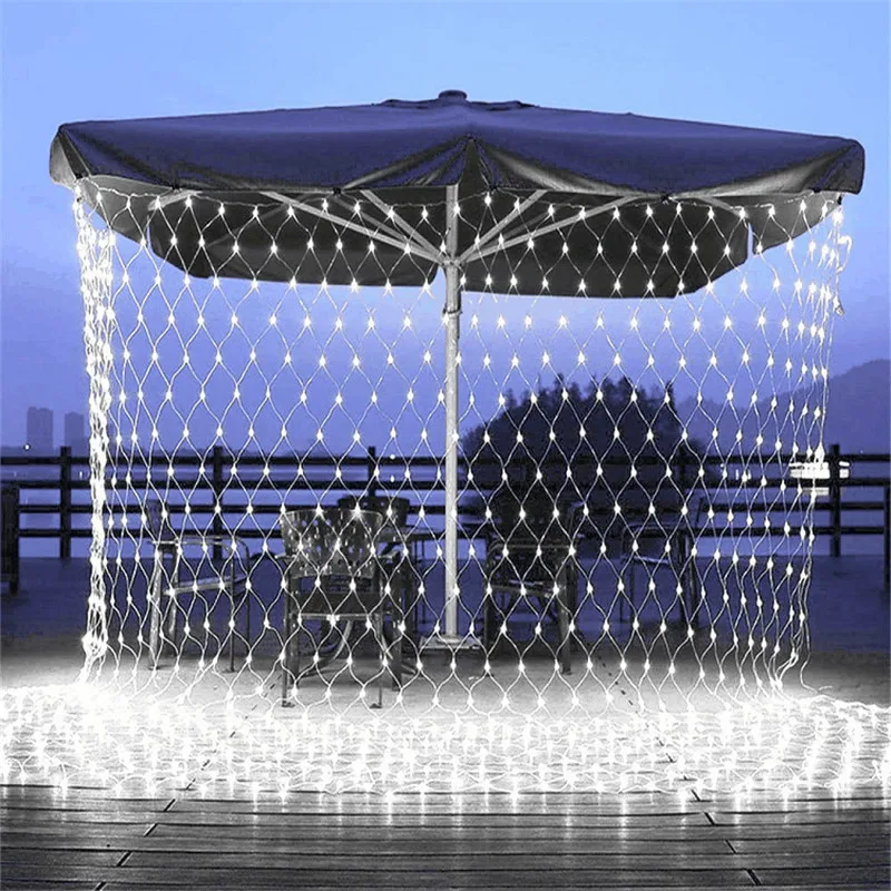 

Net LED String Lights 8Modes 220V 3X2M Festival Christmas Decoration New Year Wedding Party Waterproof Fairy Solar Outdoor Light
