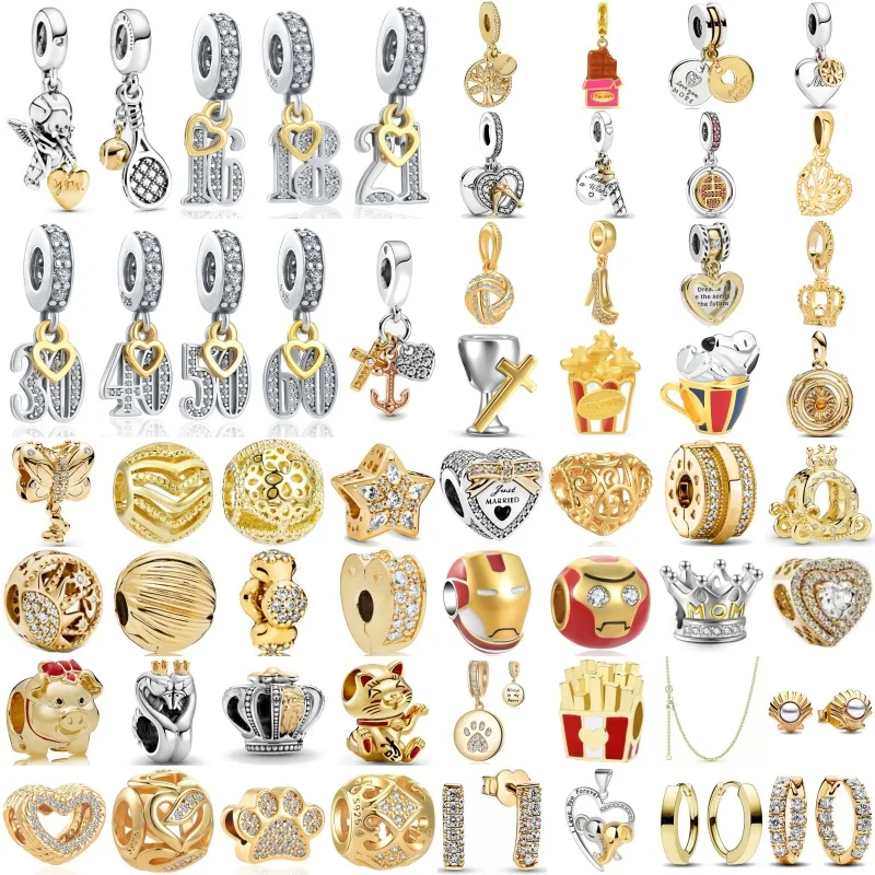 Позолоченные Бусины Из Стерлингового Серебра 925 Пробы В Европейском Стиле С