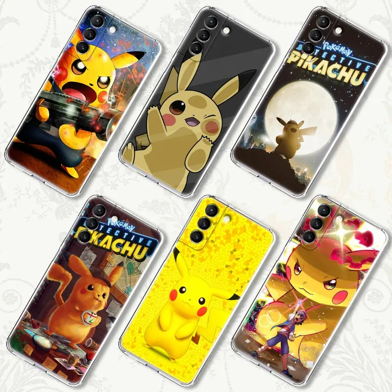 

Japanese Anime Manga Pikachu Transparent Silicone Case for Samsung Galaxy S22 S21 S20 FE S 22 Ultra S10 E S9 Plus 5G Cover Coque