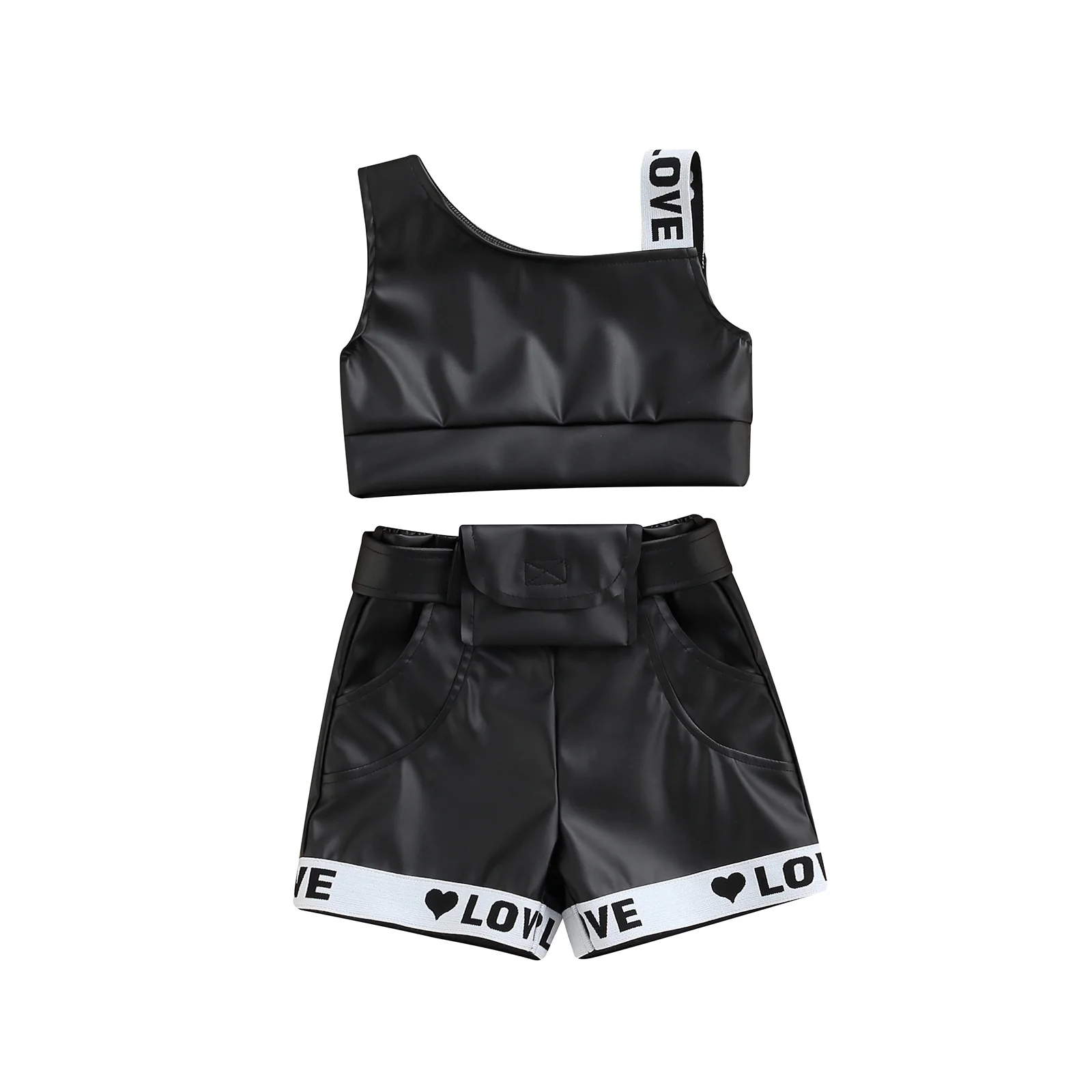 

Детский летний костюм Lioraitiin, короткий топ без рукавов на бретелях, для девочек 0-5 лет