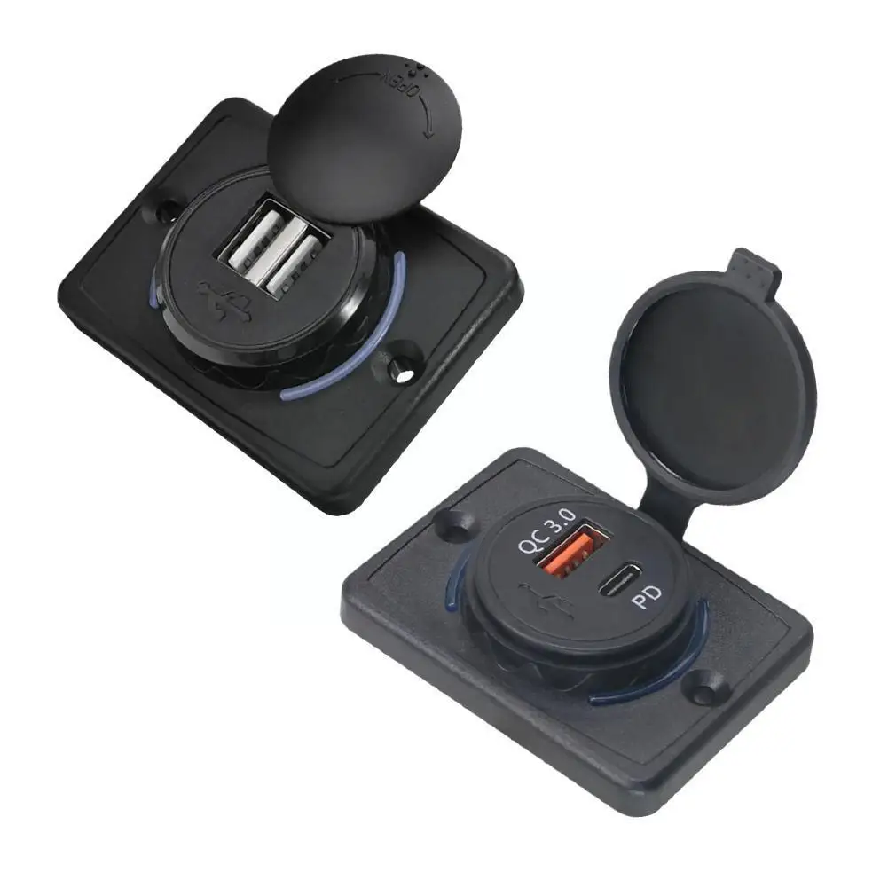 

12V Dual USB Car Charger Car Cigarette Lighter Socket Power Adapter Fast Charge For Marine Motorcycle Boat RV ATV Modificat Z0J4