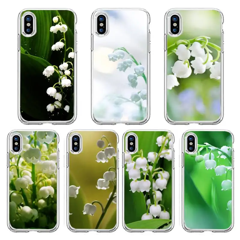 

Lily of the Valley Flower Phone Case Transparent soft For iphone 12 11 13 7 8 6 s plus x xs xr pro max mini