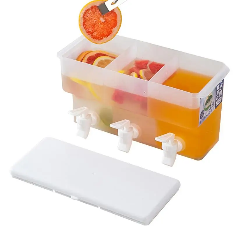 

3.5L Cold Water Pitcher Large Capacity Cold Kettle with Faucet Iced Beverage Dispenser Kitchen Refrigerator Juice Accessories