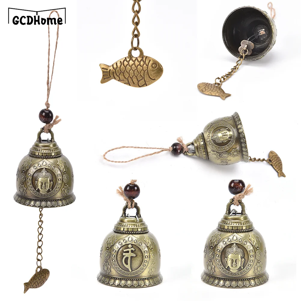 1PCS Gift Crafts For Good Luck Lucky Blessing Feng Shui Wind Chime Buddha Statue Pattern Bell Fortune Home Car Hanging Decor - купить по