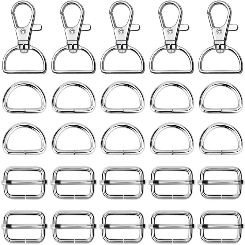 

50 шт. металлический карабин-зажим, поворотный триггер, пряжка для собаки, крючки для ключей, D-зажимы, сумка, ремень, фурнитура, сделай сам, зас...