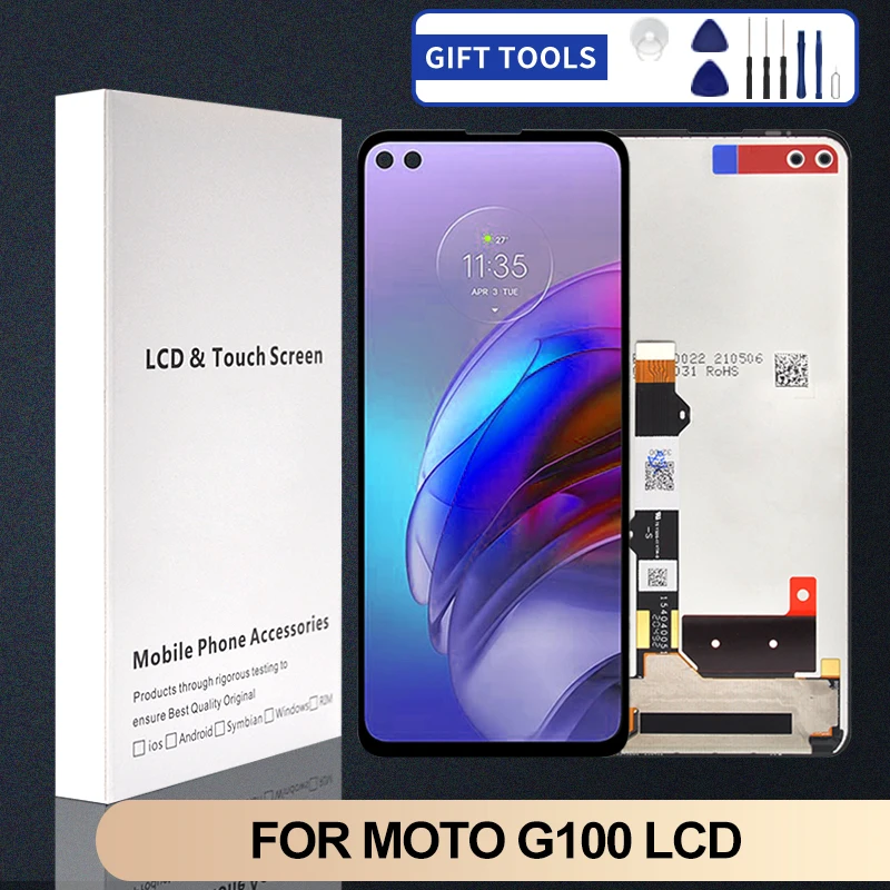 

ЖК-дисплей 6,7 дюйма для Motorola Moto G100, сенсорная панель, дигитайзер в сборе для Moto G100, замена дисплея с рамкой