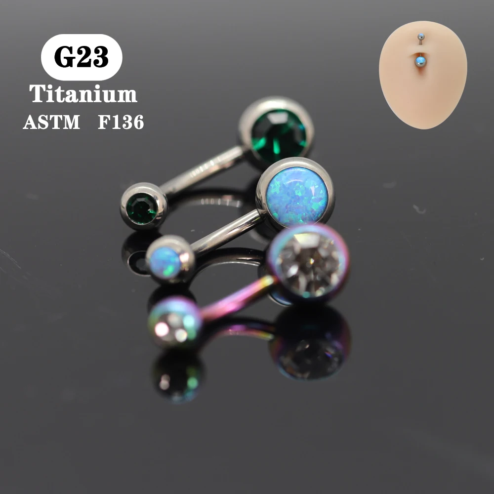 

Navel Piercing Belly Button Rings G23 Titanium Waist Beads Helix Piercing Opal Jewelry for the Body Festival Accessories Women