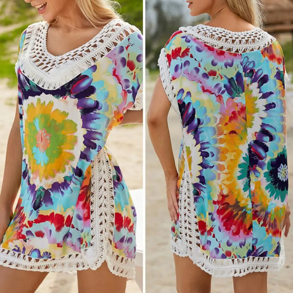 

Солнцезащитный легко моющийся летний купальник с цветным принтом для отдыха