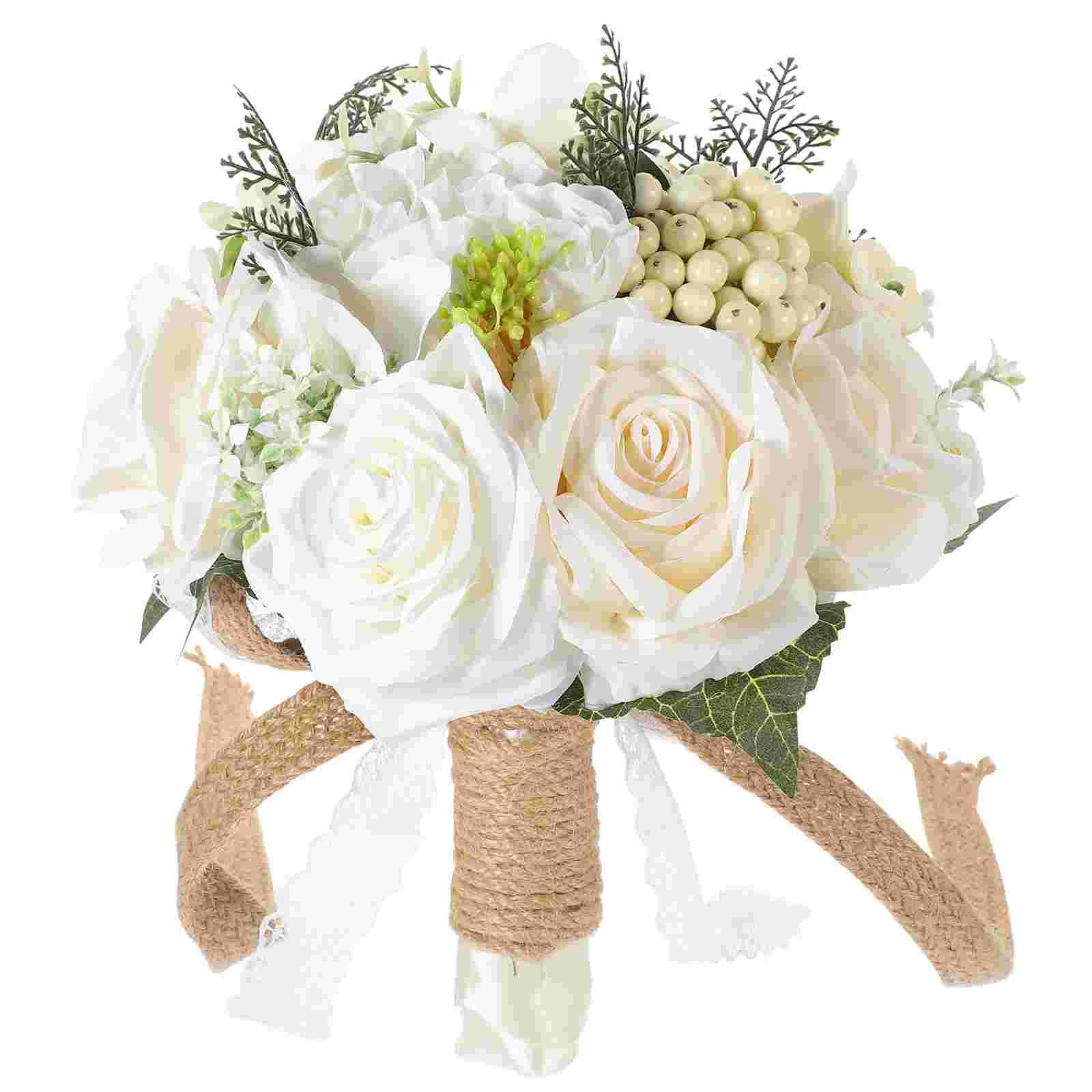 

Wedding Bride Bouquet Handheld Faux Bouquet Prop Silk Cloth Flower Bouquet Bridesmaid Bouquet