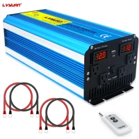 peak power 8000w dc 12v to ac 110v power inverter pure sine wave battery voltage output display with four us sockets inverters