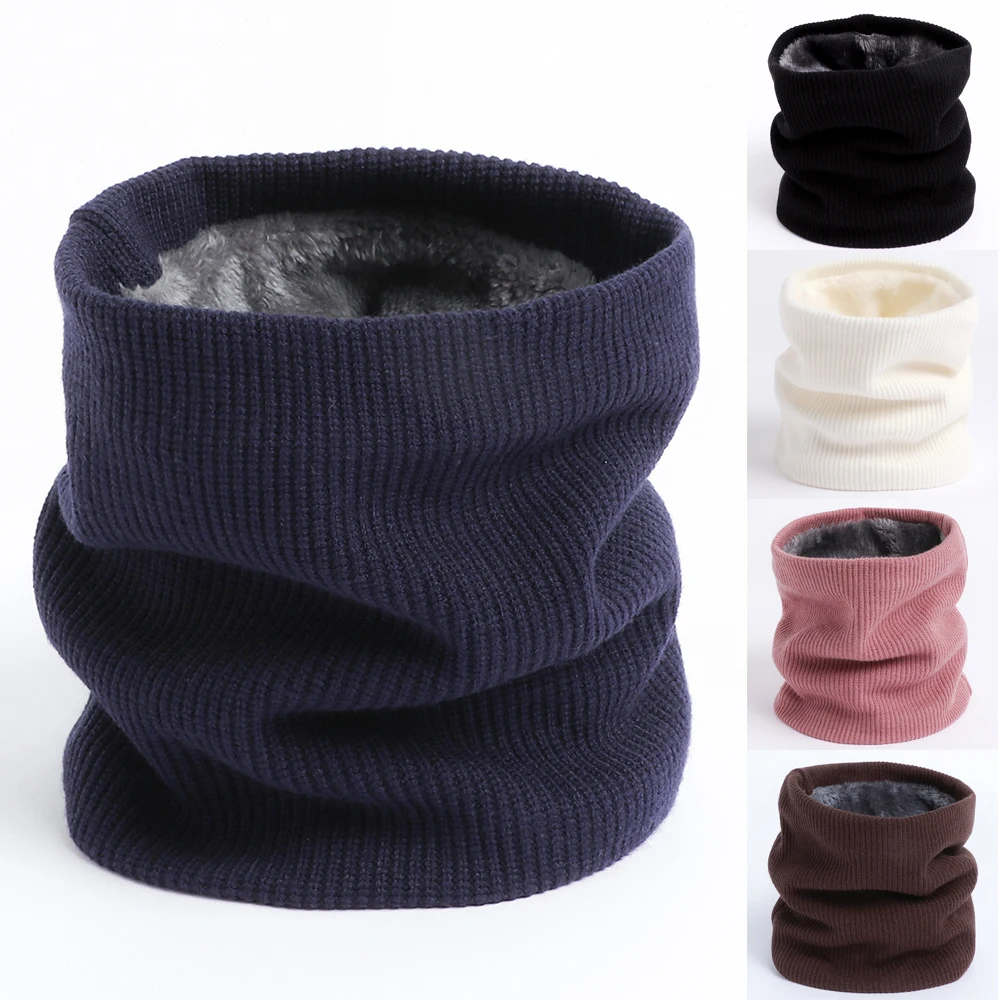 Унисекс пара вязаный шарф на флисовой подкладке уличные шарфы с полной маской