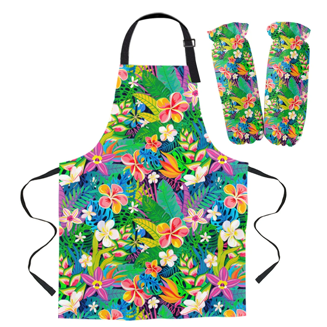 

Фартук с тропическими растениями и листьями ладони, фартук для кухни, аксессуары для выпечки, кухонный фартук, фартук для готовки, набор ман...