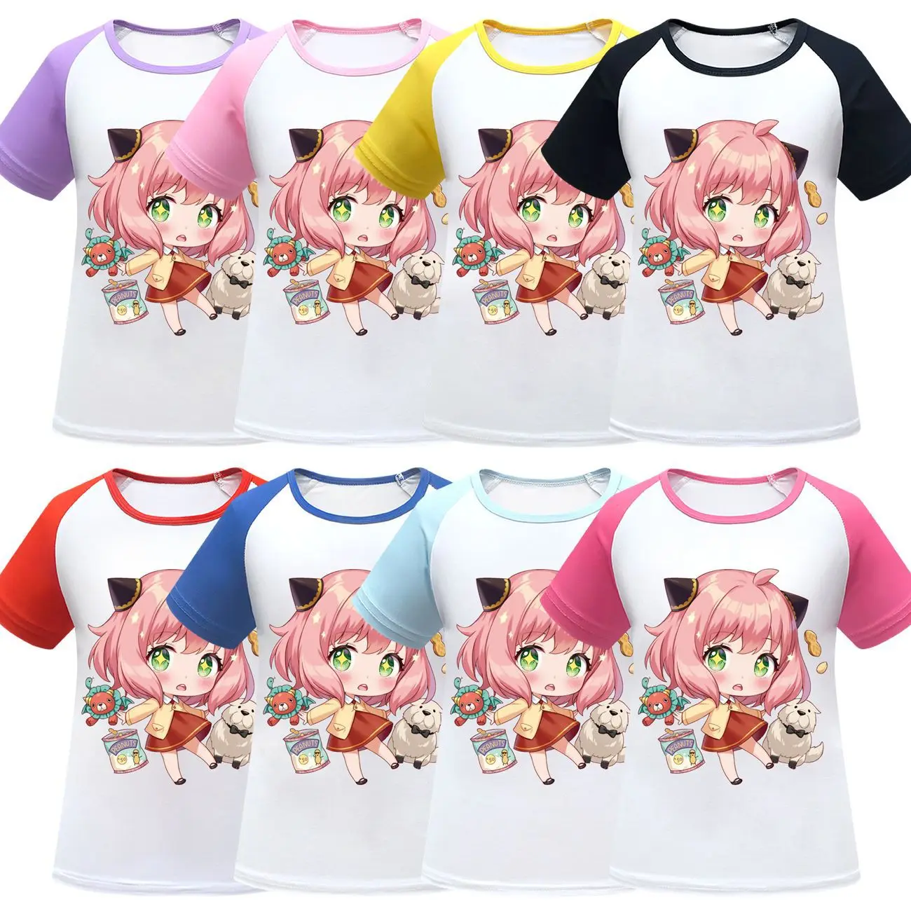 

Kawaii SPY X FAMILY Shirt Kids Anya Forger T-shirt for Boys Soft and Comfortable Short-sleeved Clothes Baby Girls Casual Tops