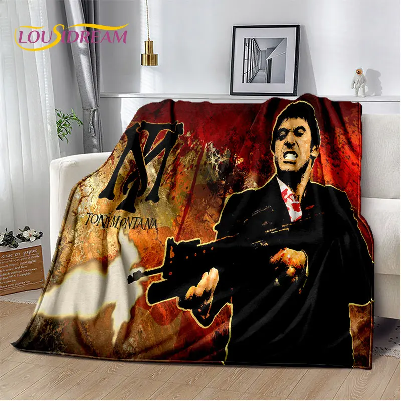 

Movie Scarface Tony 3D Printing Soft Plush Blanket,Flannel Blanket Throw Blanket for Living Room Bedroom Bed Sofa Picnic Cover