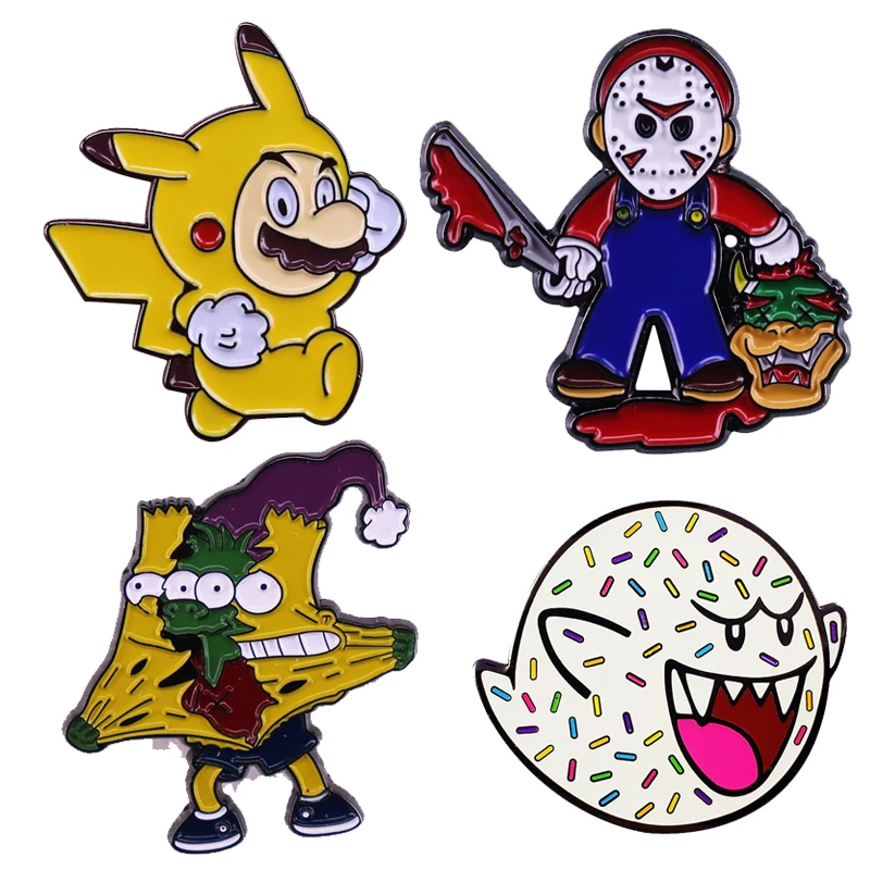 

Super Mario Bros Fun Mix and Match Brooch Creative Cartoon Novelty Backpack Badge Decoration Game Fan Collection Enamel Pin Gift