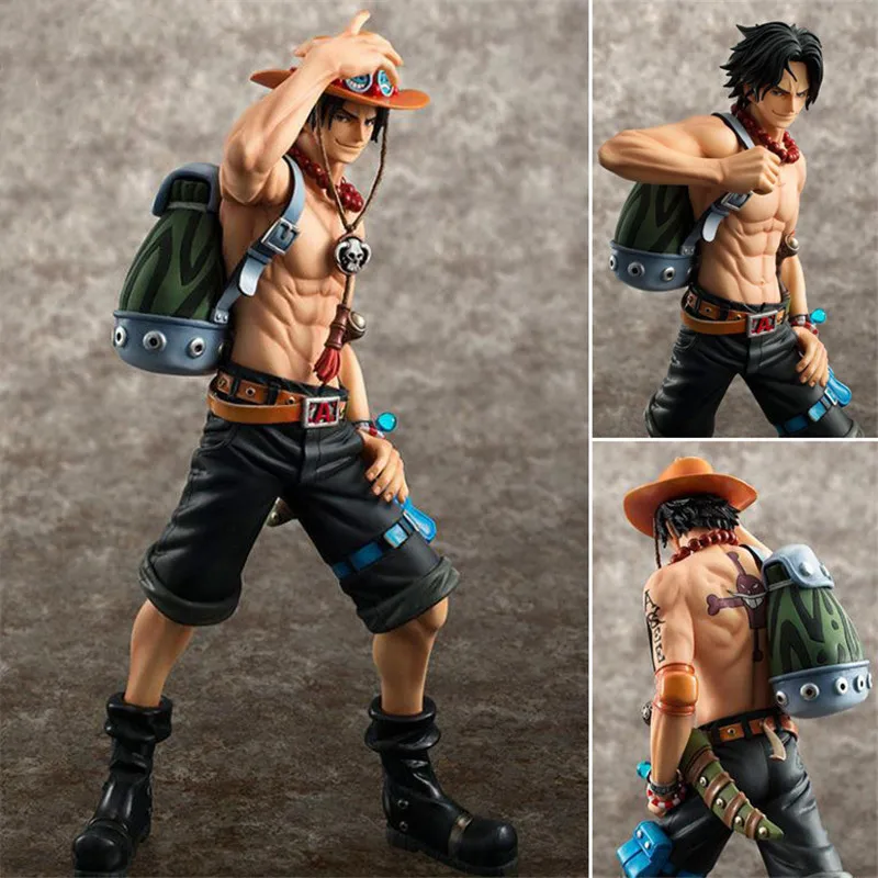 

23cm One Piece 10th limited Anniversary Edition Ace fire punch Ace Action Figure Model Toys Hand-made model with Original Box