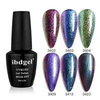 ibdgel 6 pcs gel chameleon color changing uv led gel polish varnish glitter salon new gel nail polish 15ml