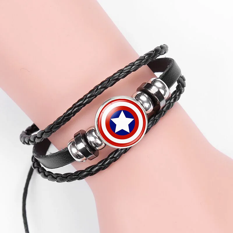 Светящийся браслет из воловьей кожи Марвел героя Дэдпула плетеные бусины ручной