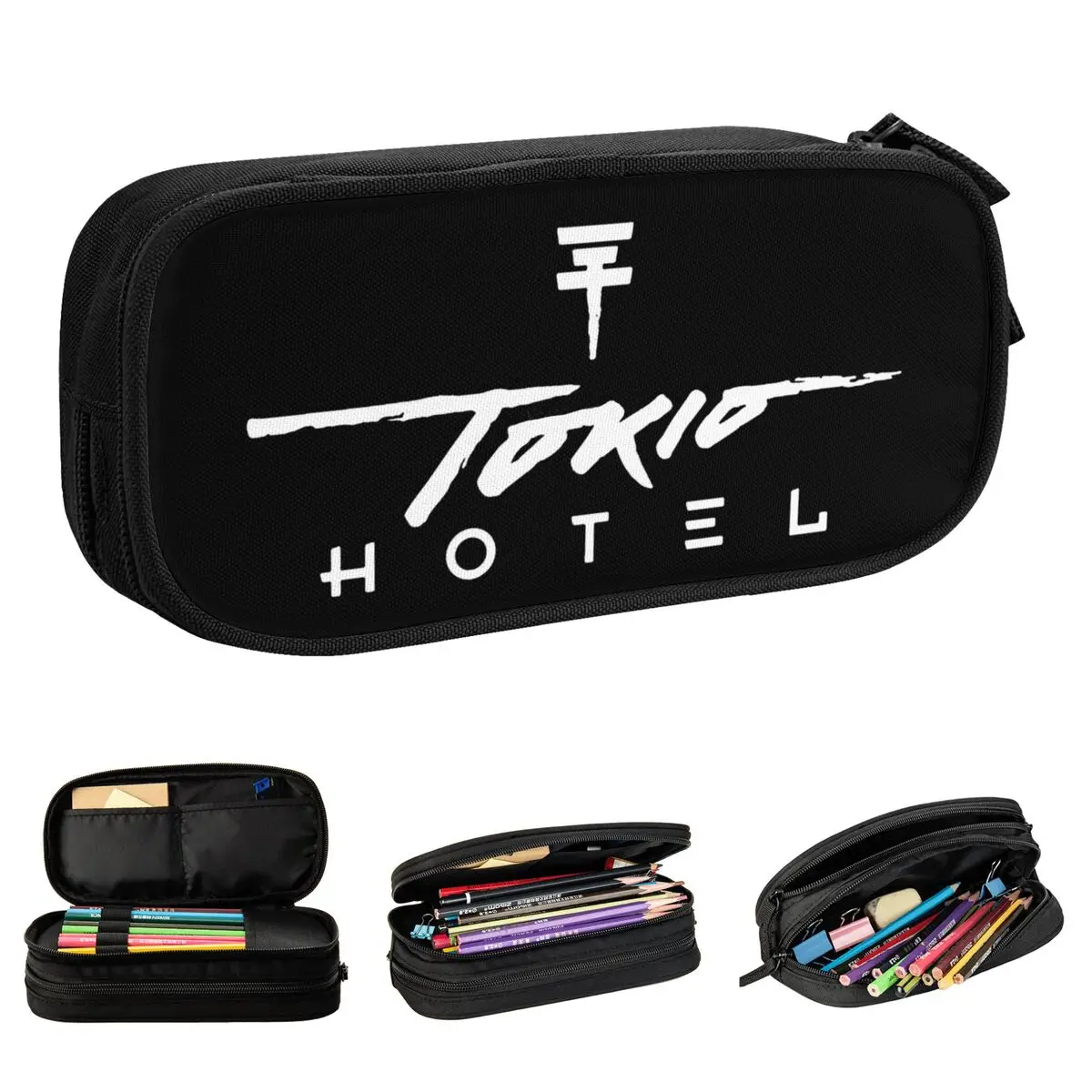 Фото Tokio Hotel BillKaulitz пеналы модные сумки для ручек в стиле рок для девочек и мальчиков большая вместимость школьные принадлежности косметические пеналы №1