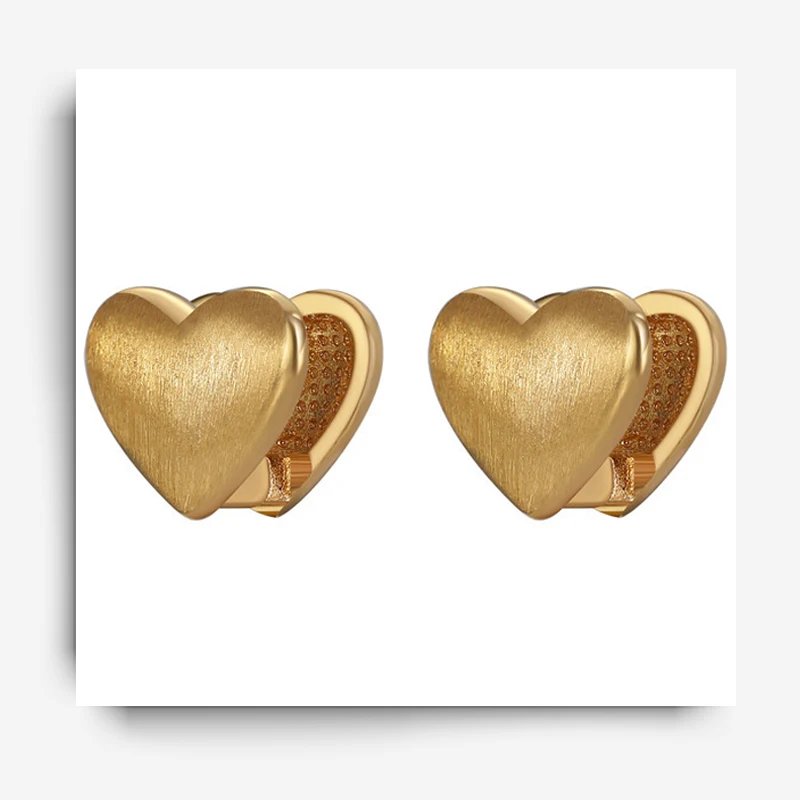 

Fashion INS Vintage Versatile Brushed Love Ear Button Personality Simple Style Stud Earring For Women 2023 New Trend Jewelry