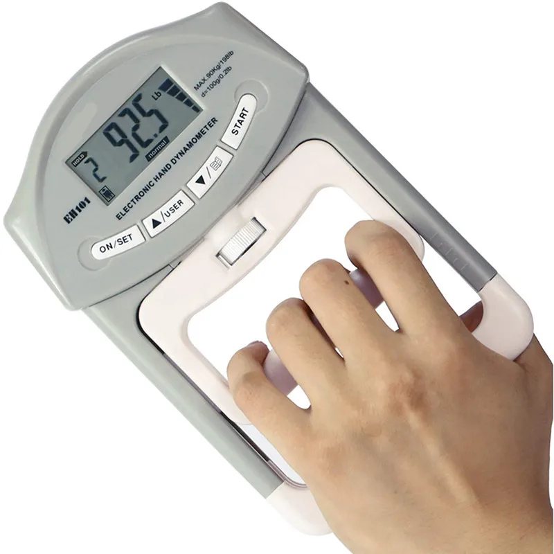 

Digital Electronic Hand Dynamometer Grip Strength Measurement Meter Auto Capturing Hand Grip Power 200 Lbs / 90 Kgs