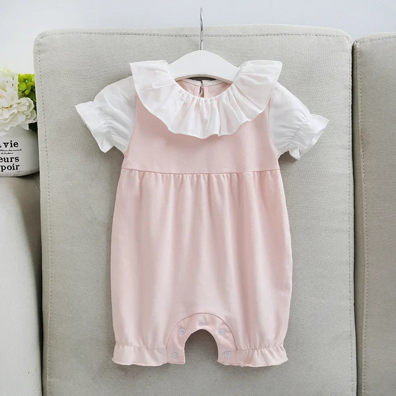 Лето 2024 новый стиль детский Кермидон хлопок сладкий комбинезон с крыльями ангела