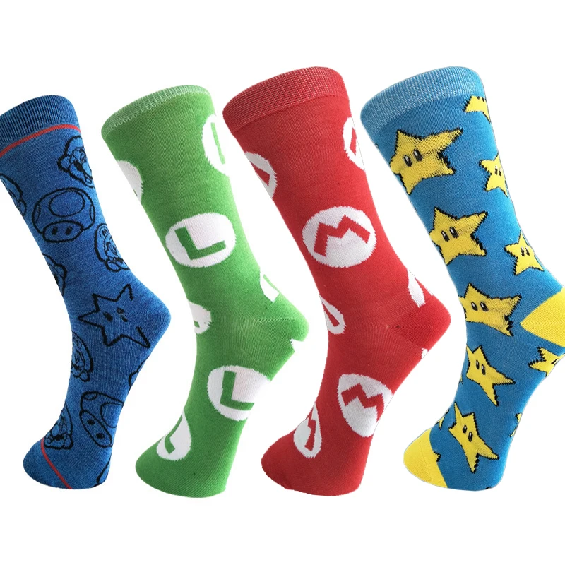 

2022 autumn new Super Mario game cartoon cotton aldult men's socks anime characters Luigi cute tube socks casual sports socks