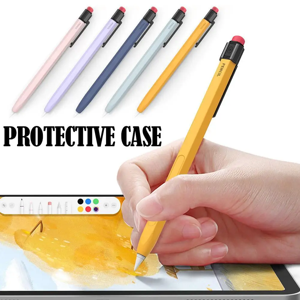 

Новинка, чехол-карандаш Apple Pencil 2,0, шестигранный Мягкий силиконовый чехол-карандаш 2-го поколения, магнит