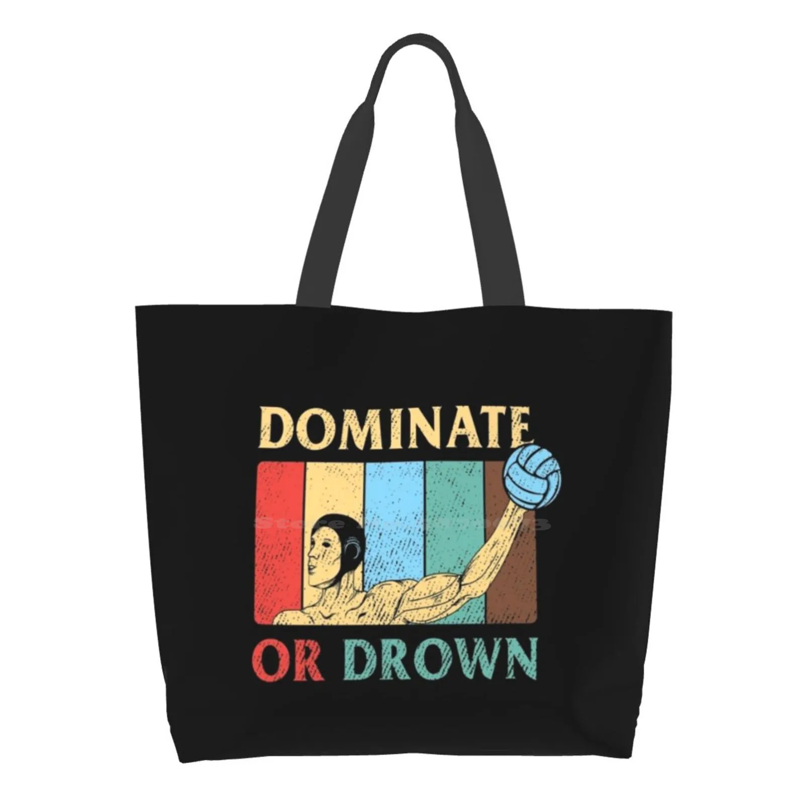 

Retro Water Vintage Sports Lover Gift Girls Handbags Shoulder Bags Large Size Volleyball Water Dominate Or Drown Pool Water