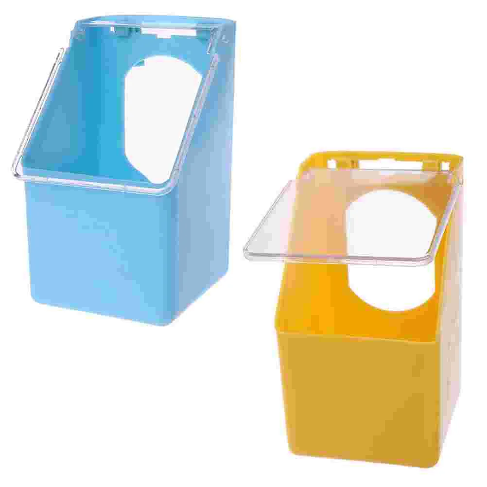 

2 Pcs Bird Feeder Bird Cages Parrots Bird Feeding Tray Toy Parrot Pigeon Hanging Box Accessories Pet Cage Bowl Bird Water Cup