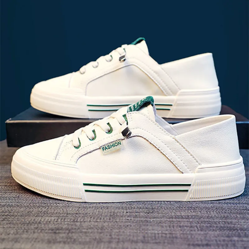 Женские холщовые туфли на шнуровке, с круглым носком