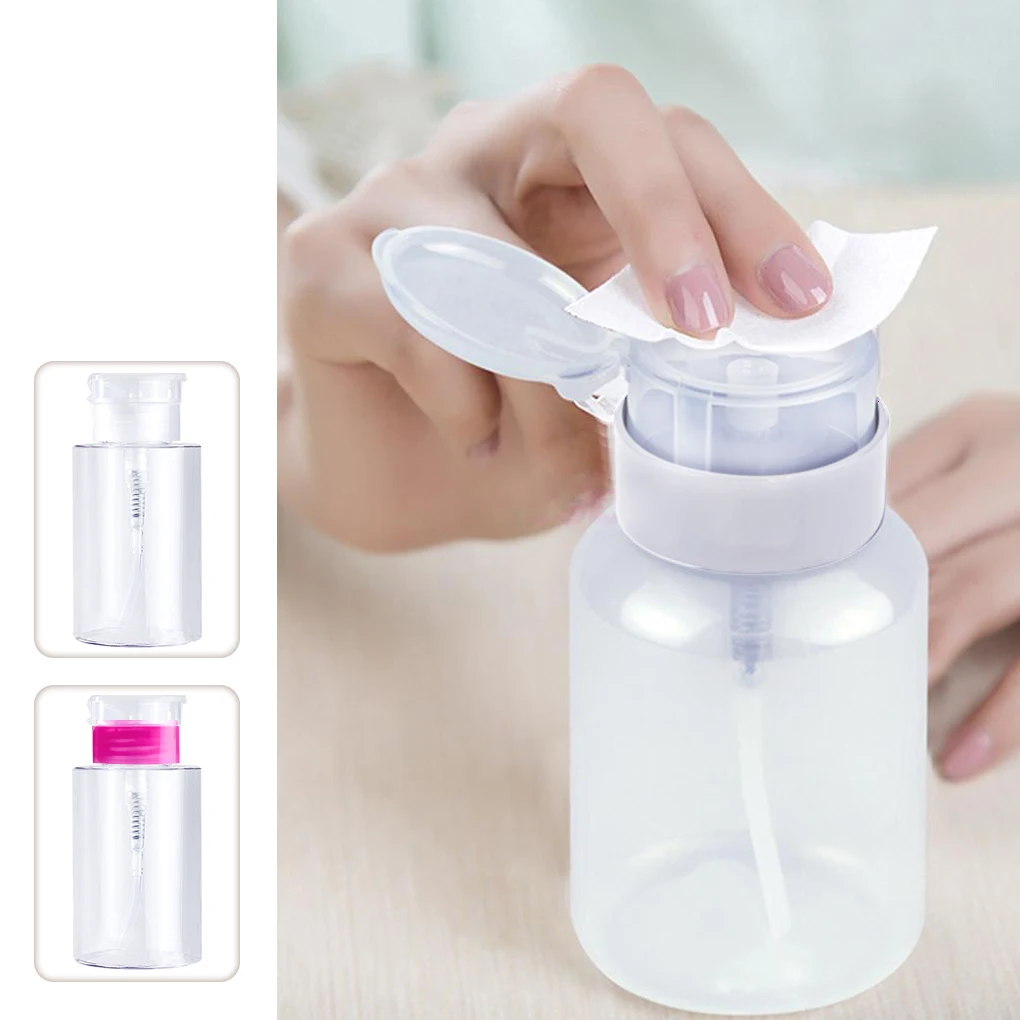 

Refillable Bottles Push-type Bottling Push Down Empty Pump Dispenser Bottle for Nail Polish and Makeup Remover Bottle Packaging
