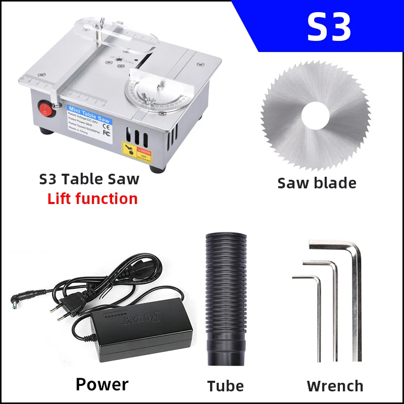 

Electric Mini Table Saw Multifunction Bench Saws Portable Circular Saw for DIY PCB Model Woodworking Liftable Cutting Tool