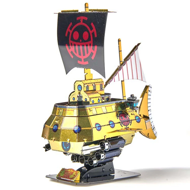 Разноцветные металлические 3D-пазлы, мультяшный аниме скелет, парусник, пиратский корабль, Сборная модель ручной работы, строительные блоки