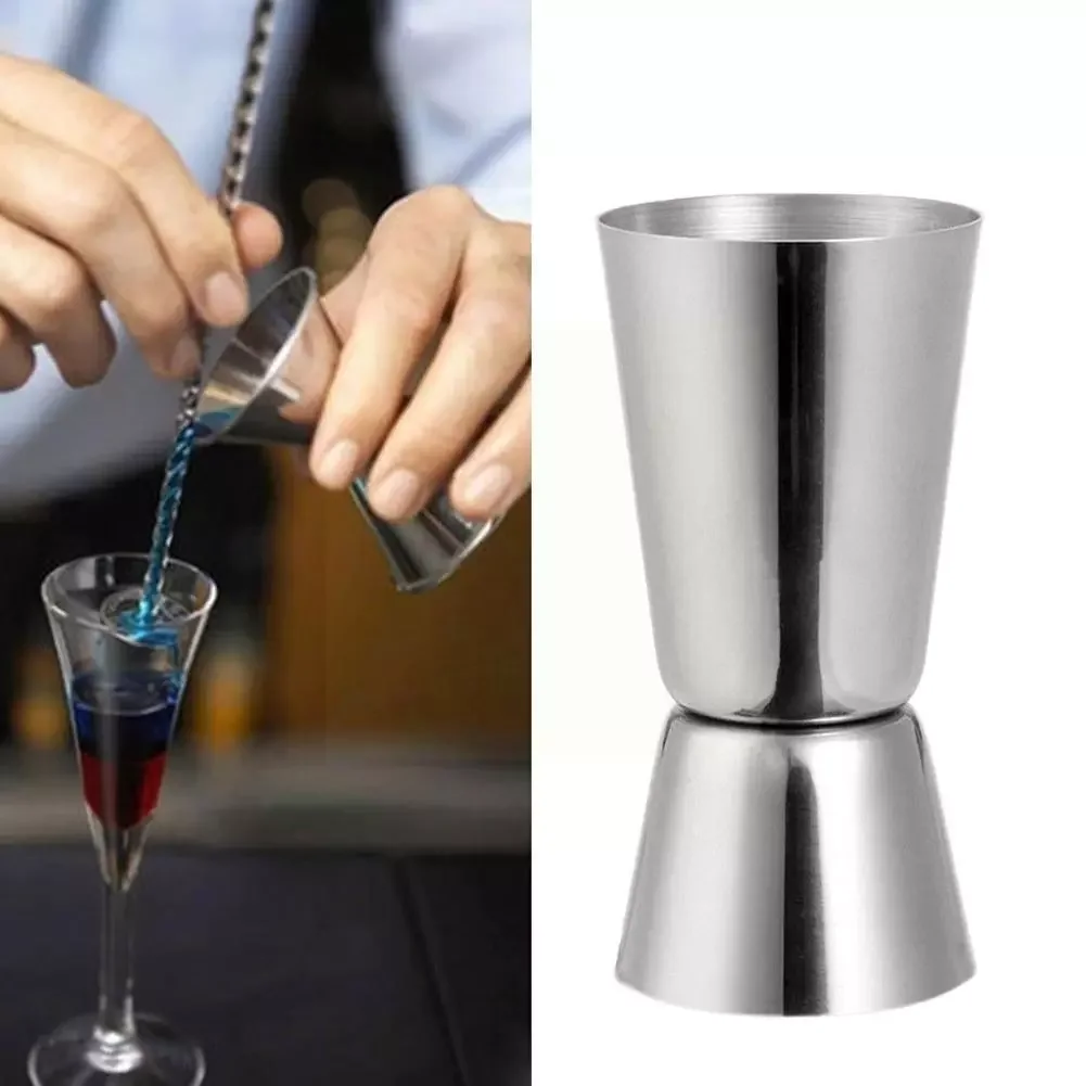 

NEW2022 25ml Steel Cocktail Shaker Measure Cups Dual Shot Drink Cups Jigger Measure Bar Spirit Accessories Kitchen Wine Tea R3a0