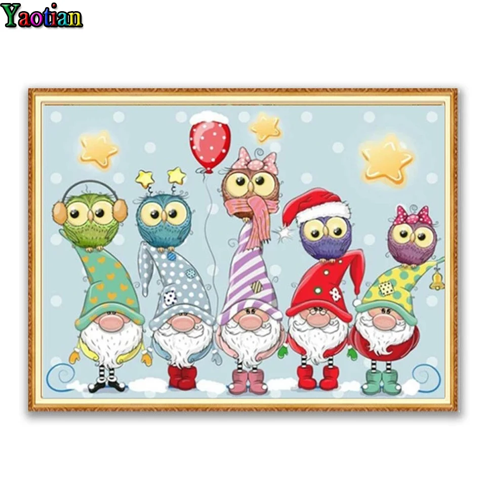 

Алмазная живопись «сделай сам», мультяшный Санта-Клаус, Алмазная мозаика, вышивка крестиком, стразы, Рождественский Декор для дома