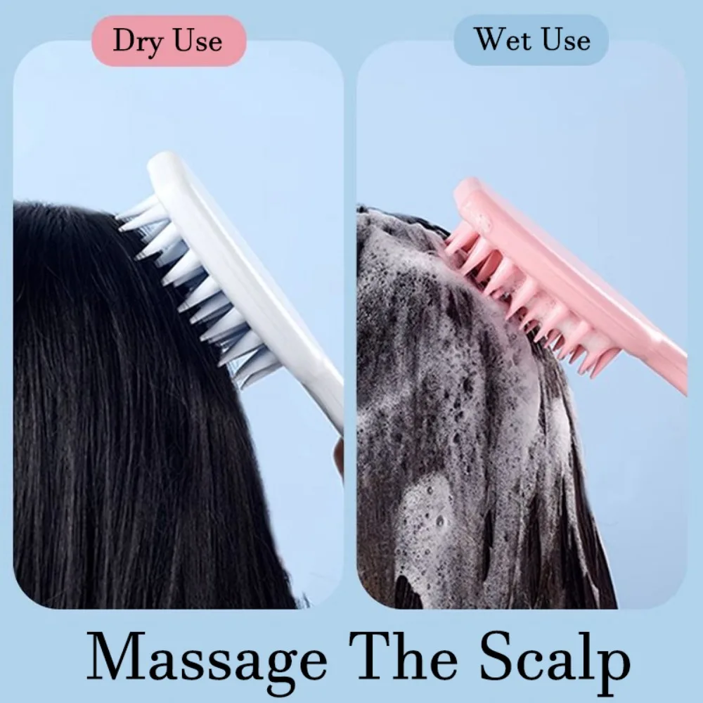 

Massage Scalp Silicone Brush Shampoo Brush Head Scalp Massage Comb Bath Brush Long Handle Hairdressing Tool Bathroom Products