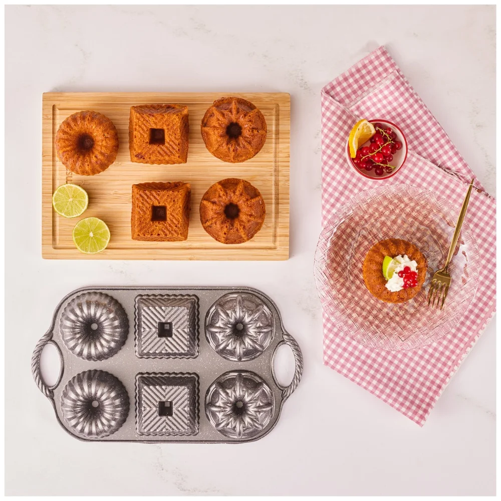 six in one model cake mold non stick granite effect and aluminum body pink gray blue golden home useful tool kitchen appliance free global shipping