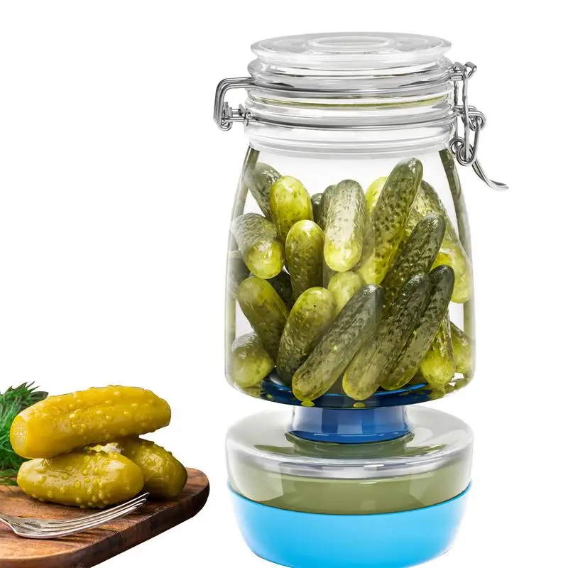 

Hourglass Pickle Juice Separator Jar Leakproof Pickle Storage Container Pickle Hourglass Jar with lid For Pepper Gherkins Cherry