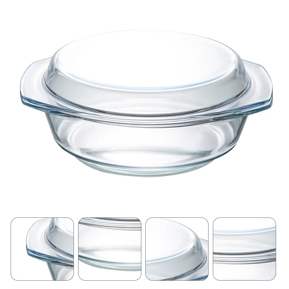 

Tempered Glass Bowl Dining Household Microwave Oven Glassware Salad Heat-resistant Pot Heating Kitchen