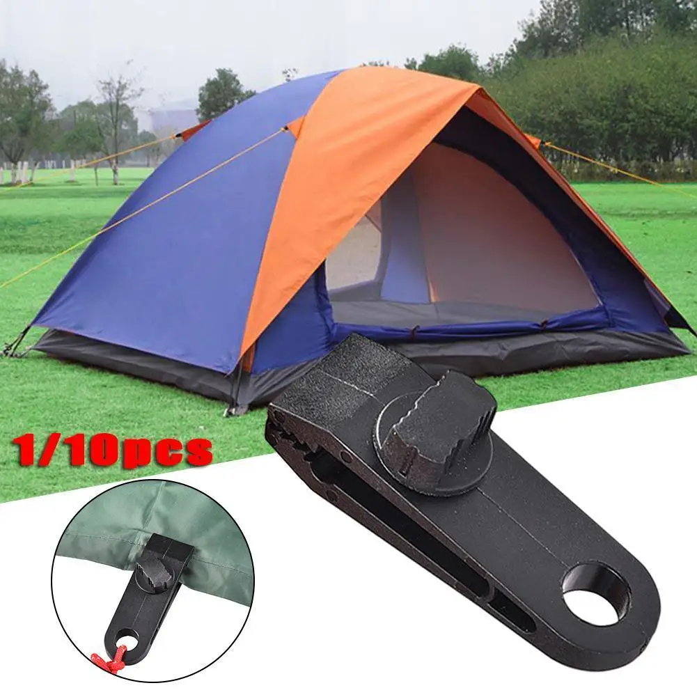 

1/10PCS Tents Awning Wind Rope Clamp Awnings Plastic Clip Camping Windproof Tent Crocodile Clip Outdoor Camping Tools