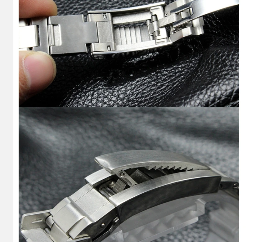 Stainless Steel Glide Flip Lock Deployment Buckle For Rolex Deepsea Submariner GMT Metal Watch Band
