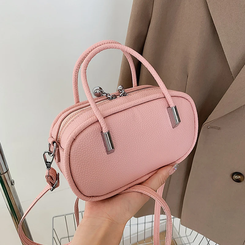 

Fashion Elegant Women Shoulder Bag Trendy Brand Designer Handbags Solid Pu Leather Top Handle Crossbody Bags