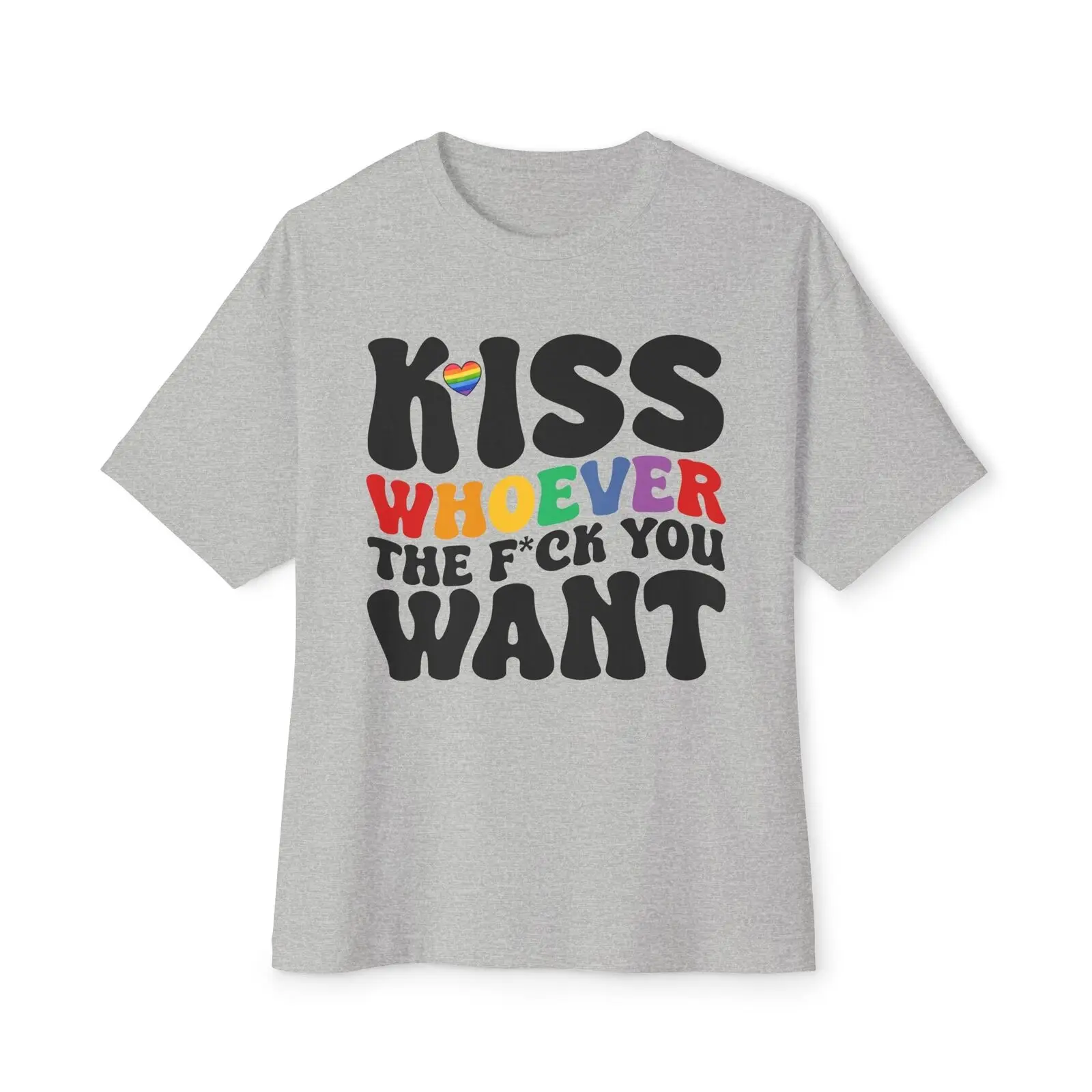 Kiss Whoever the F You Want Забавная футболка LGBT Gay Pride унисекс большого размера