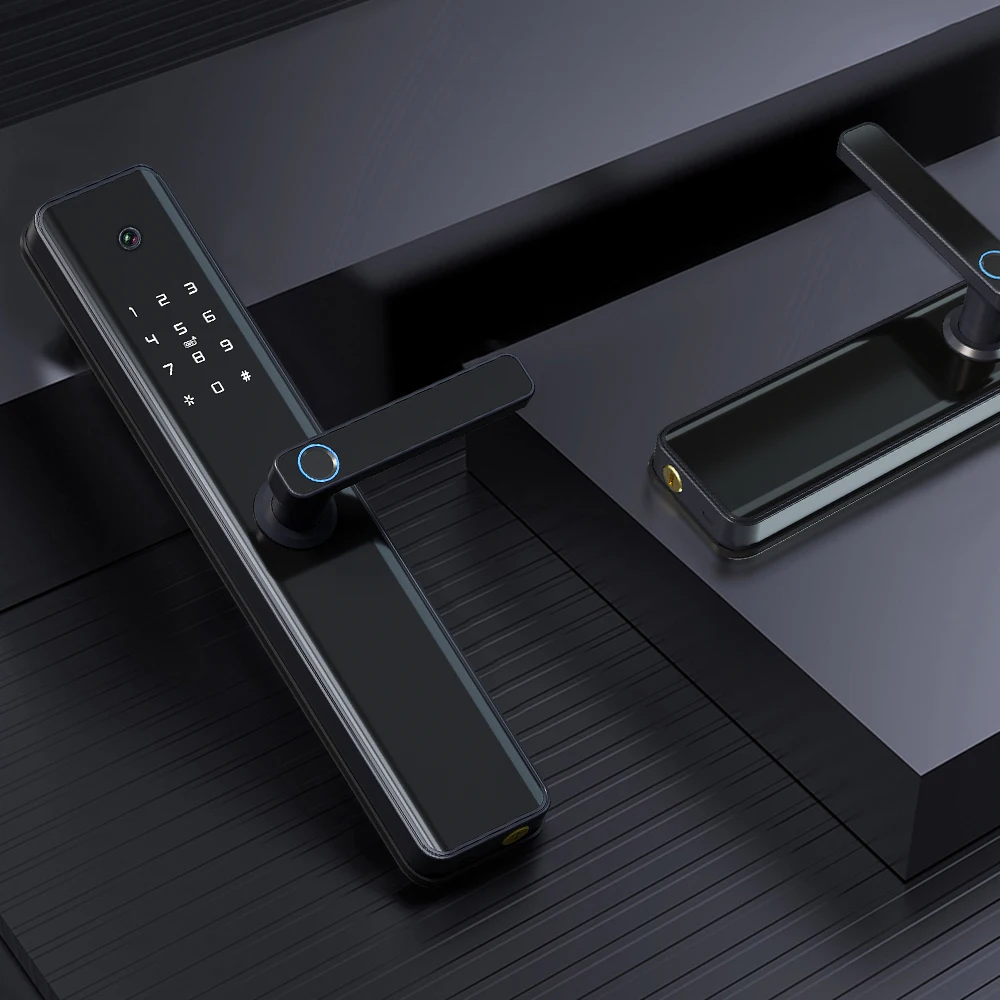 

Eseye OEM/ODM Front Wifi Security Protection Digital Fingerprint Graffiti Viewer Smart Door Lock With Camera Electronic Nfc Rfid