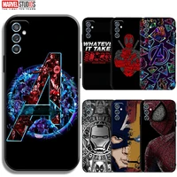 marvel avengers phone case for samsung galaxy m52 5g black soft tpu coque silicone cover bumper ultra thin back