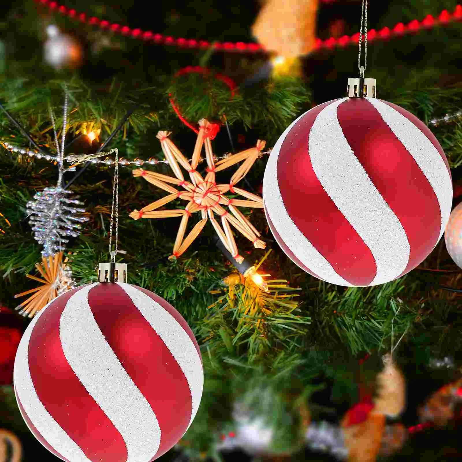 

6 Pcs Christmas Tree Balls Nativity Ornaments Xmas of The Lid Pendant Decorate Hanging Supplies