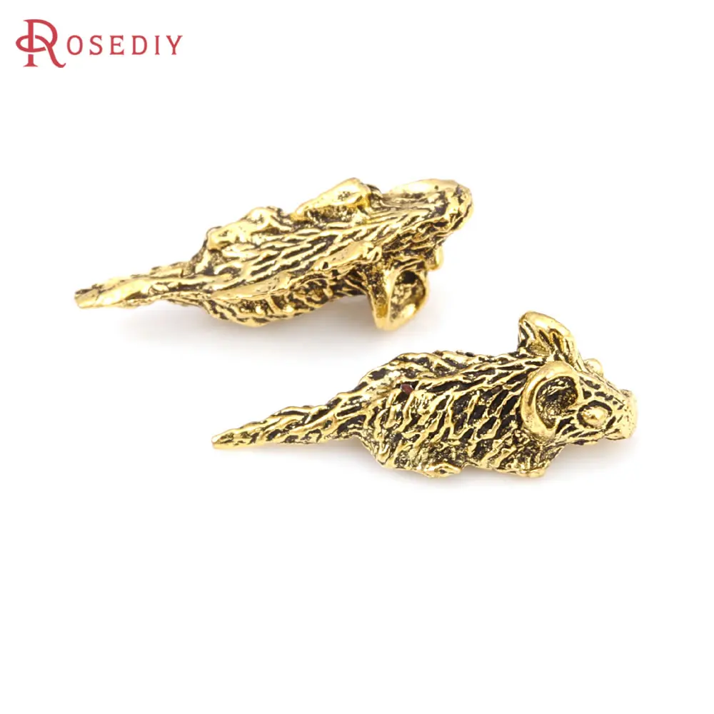 

(30395)50PCS 17x5MM Antique Gold Color Zinc Alloy No hole Small Mouse Diy Jewelry Findings Accessories Wholesale