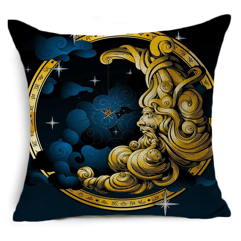 2022 чехол для подушки Луна и звезда астрологический с желтыми лунными глазами